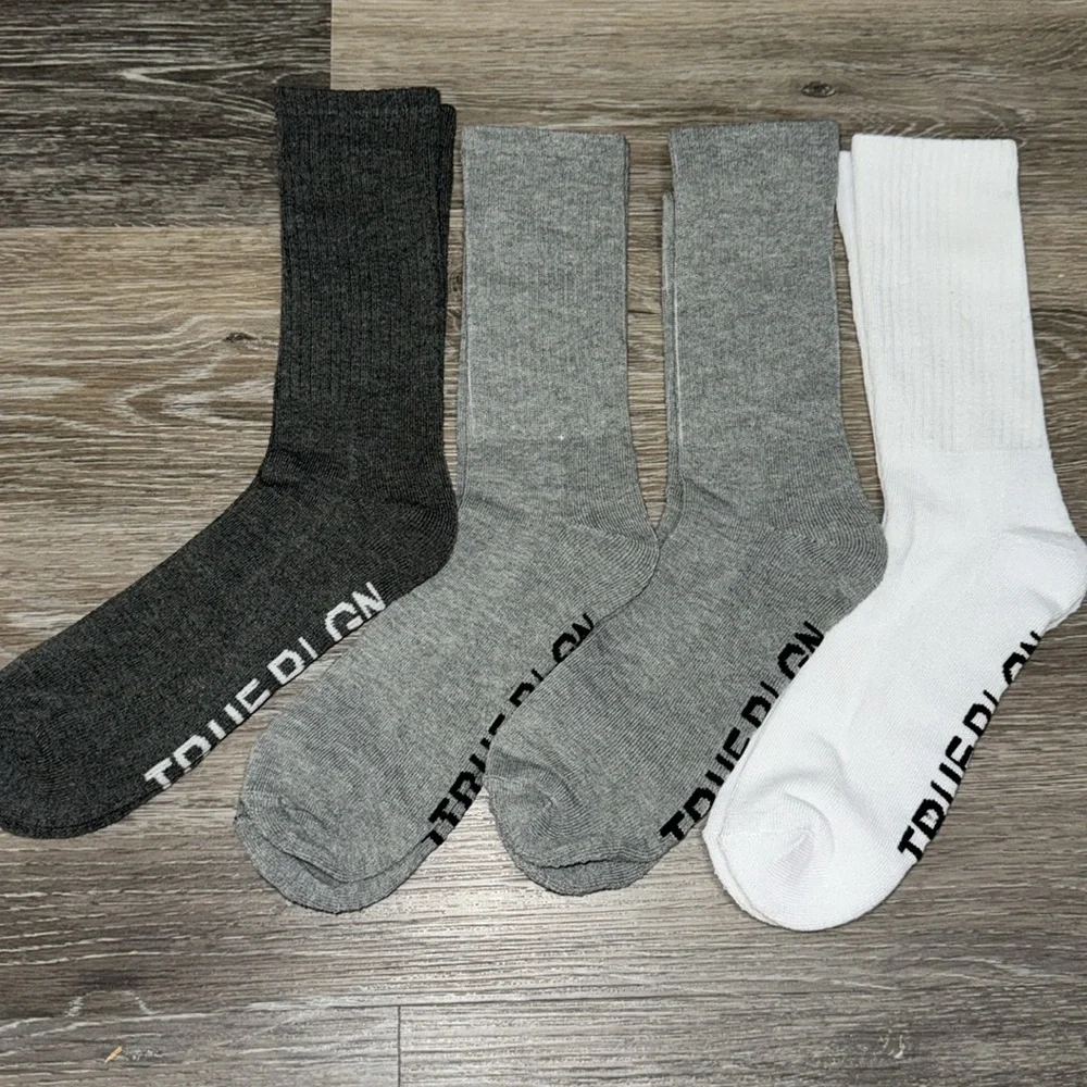 True Religion Gray & White Socks - Brand New